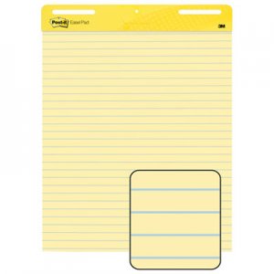 Post-it Easel Pads 561 Self-Stick Easel Pads, Ruled, 25 x 30, Yellow, 2 30-Sheet Pads/Carton