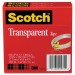 Scotch MMM6002P1272 Transparent Tape 600 2P12 72, 1/2" x 2592", 3" Core, Transparent, 2/Pack