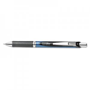 Pentel PENBLN75A EnerGel RTX Retractable Liquid Gel Pen, .5mm, Silver/Black Barrel, Black Ink