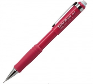 Pentel QE517B Twist-Erase III Mechanical Pencil, 0.7 mm, Red Barrel