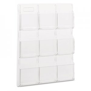 Safco 5603CL Reveal Clear Literature Displays, Nine Compartments, 30w x 2d x 36-3/4h, Clear