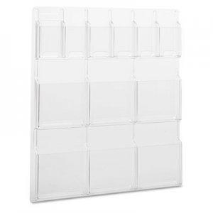 Safco 5606CL Reveal Clear Literature Displays, 12 Compartments, 30w x 2d x 34-3/4h, Clear