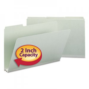Smead 18234 Recycled Folders, Two Inch Expansion, 1/3 Top Tab, Legal, Gray Green, 25/Box