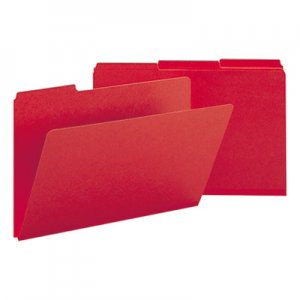 Smead 22538 Recycled Folder, One Inch Expansion, 1/3 Top Tab, Legal, Bright Red, 25/Box