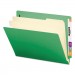 Smead 26837 Colored End Tab Classification Folders, Letter, Six-Section, Green, 10/Box