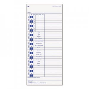 TOPS 12443 Time Card for Pyramid, Weekly, 4 x 9, 100/Pack