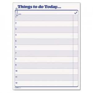 TOPS 2170 Things To Do Today" Daily Agenda Pad, 8 1/2 x 11, 100 Forms