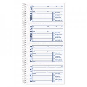TOPS 4002 Spiralbound Message Book, 2 3/4 x 5, Two-Part Carbonless, 200/Book