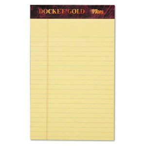 TOPS 63900 Docket Ruled Perforated Pads, Legal/Wide, 5 x 8, Canary, 50 Sheets, Dozen