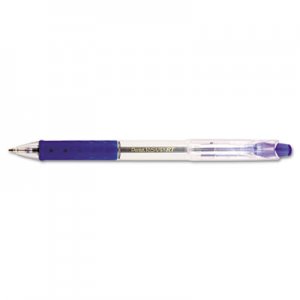Pentel PENBK93C R.S.V.P. RT Retractable Ballpoint Pen, 1mm, Clear Barrel, Blue Ink, Dozen