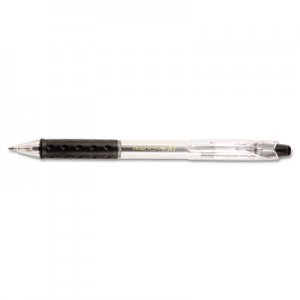 Pentel PENBK93A R.S.V.P. RT Retractable Ballpoint Pen, 1mm, Clear Barrel, Black Ink, Dozen