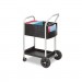 Safco 5238BL Scoot Mail Cart, One-Shelf, 22w x 27d x 40-1/2h, Black/Silver
