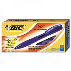 BIC BU311BE BU3 Retractable Ballpoint Pen, Bold, 1.0mm, Blue, Dozen