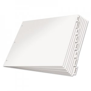 Cardinal 84815 Paper Insertable Dividers, 8-Tab, 11 x 17, White Paper/Clear Tabs