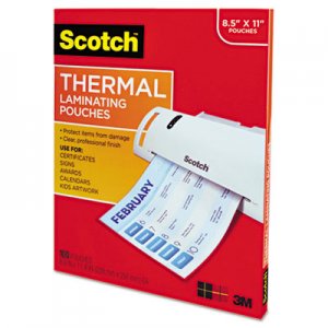 Scotch MMMTP3854100 Letter Size Thermal Laminating Pouches, 3 mil, 11 1/2 x 9, 100 per Pack