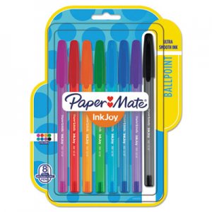 Paper Mate PAP1945932 InkJoy 100 Stick Ballpoint Pen, Medium 1mm, Assorted Ink/Barrel, 8/Set