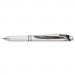 Pentel PENBL77PWA EnerGel RTX Retractable Liquid Gel Pen, .7mm, White/Black Barrel, Black Ink
