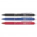 Pilot 31467 FriXion Clicker Erasable Gel Ink Retractable Pen, Assorted Ink, .7mm, 3/Pack
