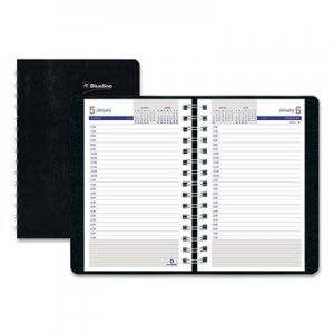 Blueline REDC21021T DuraGlobe Daily Planner Ruled For 30-Minute Appointments, 8 x 5, Black, 2021
