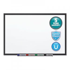 Quartet QRTSM533B Classic Series Nano-Clean Dry Erase Board, 36 x 24, Black Aluminum Frame