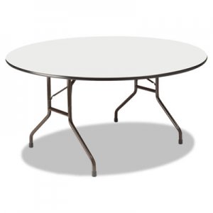 Iceberg 55267 Premium Wood Laminate Folding Table, 60 Dia. x 29h, Gray Top/Charcoal Base
