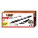 BIC BICVLGB11BK Velocity Atlantis Bold Retractable Ballpoint Pen, 1.6mm, Black Ink, Smoke Barrel, Dozen