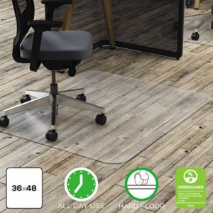 deflecto CM21142PC Clear Polycarbonate All Day Use Chair Mat for Hard Floor, 36 x 48
