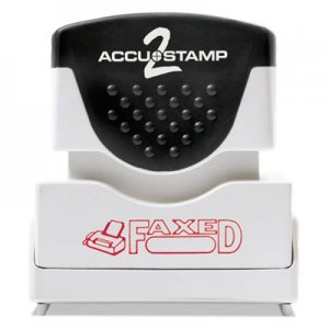 ACCUSTAMP2 COS035583 Pre-Inked Shutter Stamp with Microban, Red, FAXED, 1 5/8 x 1/2