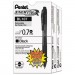 Pentel BL107ASW2 EnerGel-X Retractable Roller Gel Pen, .7mm, Black Barrel, Black Ink, 24/Pack