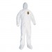KleenGuard KCC38941 A35 Liquid and Particle Protection Coveralls, Hooded, 2X-Large, White, 25/Carton