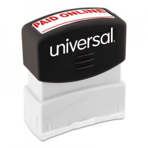 Universal UNV10156 Message Stamp, PAID ONLINE, Pre-Inked One-Color, Red