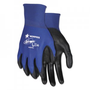 MCR CRWN9696L Ultra Tech Tactile Dexterity Work Gloves, Blue/Black, Large, 1 Dozen