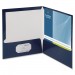 Business Source 44430 Two-Pocket Folders with Business Card Holder