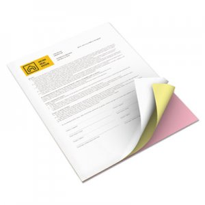 Xerox XER3R12854 Vitality Multipurpose Carbonless Paper, Three-Part, Letter, Pink/Canary/White
