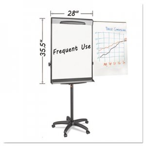MasterVision BVCEA48062119 Tripod Extension Bar Magnetic Dry-Erase Easel, 69" to 78" High, Black/Silver