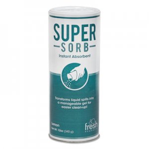 Fresh Products FRS614SSBX Super-Sorb Liquid Spill Absorbent, Powder, Lemon-Scent, 12 oz. Shaker Can, 6/Box