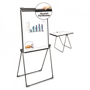 Universal UNV43030 Foldable Double Sided Dry Erase Easel, 28.5 x 37.5, White/Black