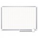 MasterVision BVCCR1230830 Gridded Magnetic Porcelain Planning Board, 1 x 2 Grid, 72 x 48, Aluminum Frame