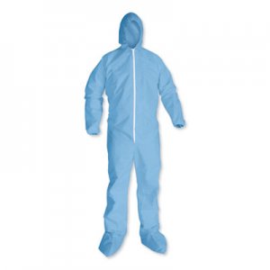 KleenGuard KCC45356 A65 Hood and Boot Flame-Resistant Coveralls, Blue, 3X-Large, 21/Carton