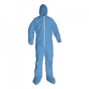 KleenGuard KCC45355 A65 Hood and Boot Flame-Resistant Coveralls, Blue, 2X-Large, 25/Carton
