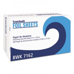 Boardwalk BWK7162 Standard Aluminum Foil Pop-Up Sheets, 9" x 10 3/4", 500/Box, 6 Boxes/Carton