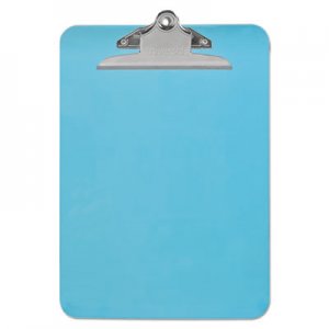Universal UNV40307 Plastic Clipboard w/High Capacity Clip, 1", Holds 8 1/2 x 12, Translucent Blue
