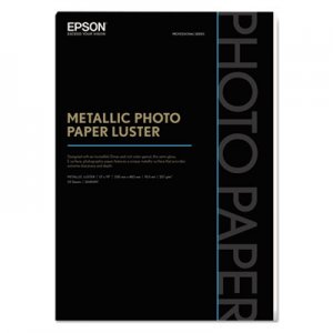 Epson EPSS045597 Professional Media Metallic Photo Paper Luster, White, 13 x 19, 25 Sheets/Pack