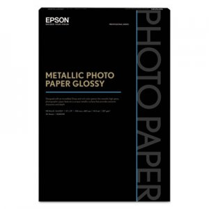 Epson EPSS045590 Professional Media Metallic Photo Paper Glossy, White, 13 x 19, 25 Sheets/Pack