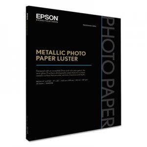 Epson EPSS045598 Professional Media Metallic Photo Paper Luster, White, 17 x 22, 25 Sheets/Pack