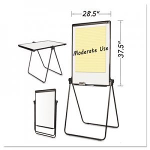 MasterVision BVCEA14000583MV Folds-to-a-Table Melamine Easel, 28 1/2 x 37 1/2, White, Steel/Laminate