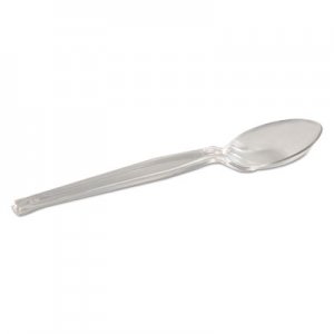 Dixie DXETH017 Plastic Cutlery, Heavyweight Teaspoon, Crystal Clear, 6", 1000/Carton