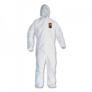 KleenGuard KCC49113 A20 Breathable Particle Protection Coveralls, Large, White, Zipper Front