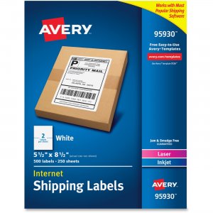 Avery 95930 Laser Inkjet Printer White Shipping Labels