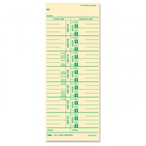 TOPS 12563 Weekly Time Card